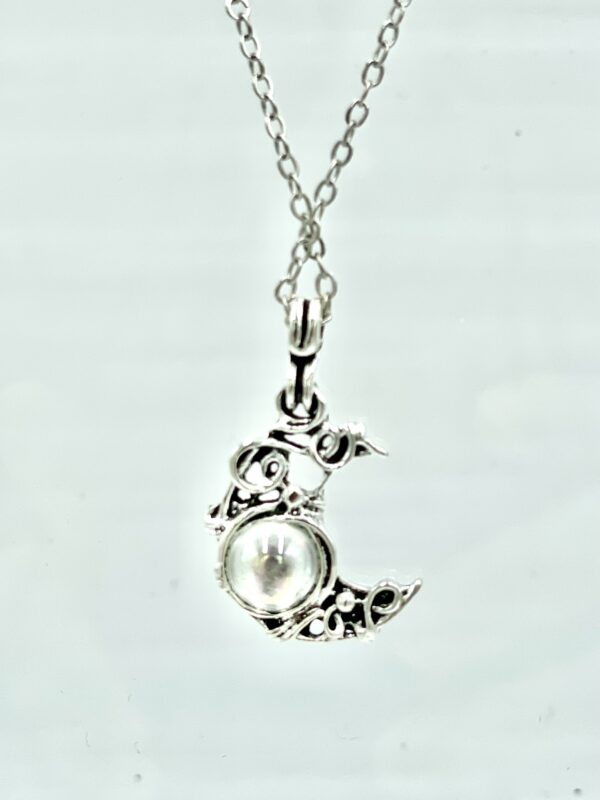 Moon Filigree With Crystal Necklace